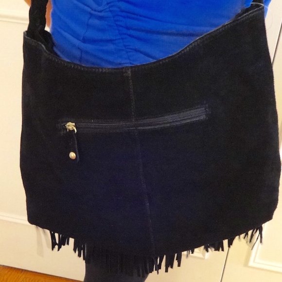 SUEDE FRINGE MESSENGER/CROSS BODY HANDBAG,… - Picture 4 of 7